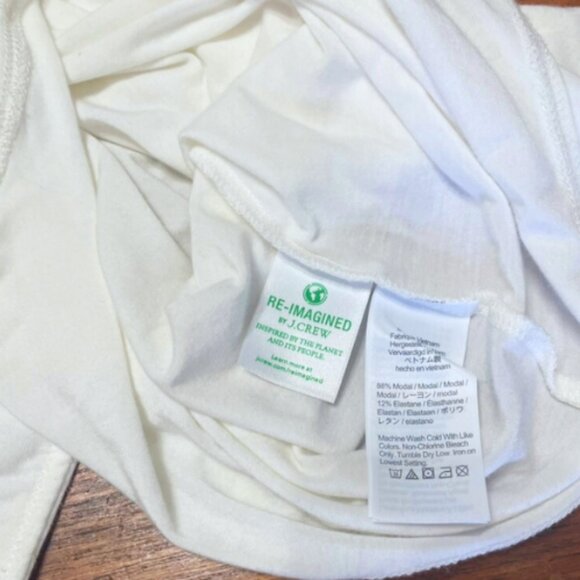 J.Crew Re-Imagined Long Sleeve Scoop Neck Thong Bodysuit Size M - White - EUC - Picture 5 of 5